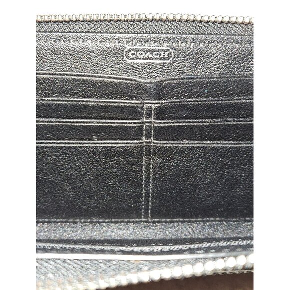 Coach Poppy Wristlet Signature Monogram Wallet Black - Picture 5 of 13